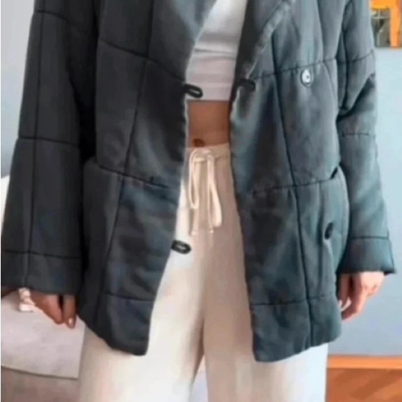 Zara Dark Green Puffer Jacket - Picture 2 of 4